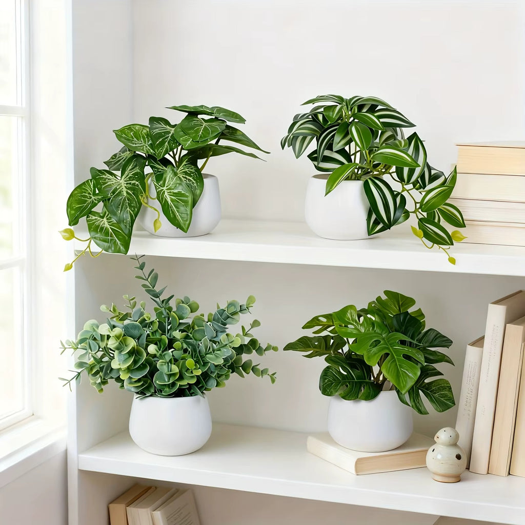 Simulated Green Potted Plants - 4PC