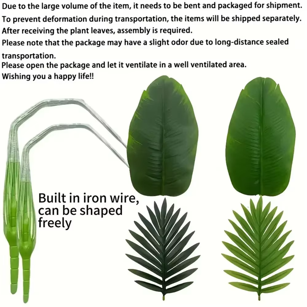 Artificial Monstera Palm Tree Realistic Plastic Green Plant - 1PC