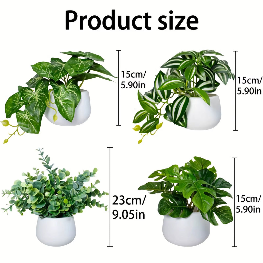 Simulated Green Potted Plants - 4PC