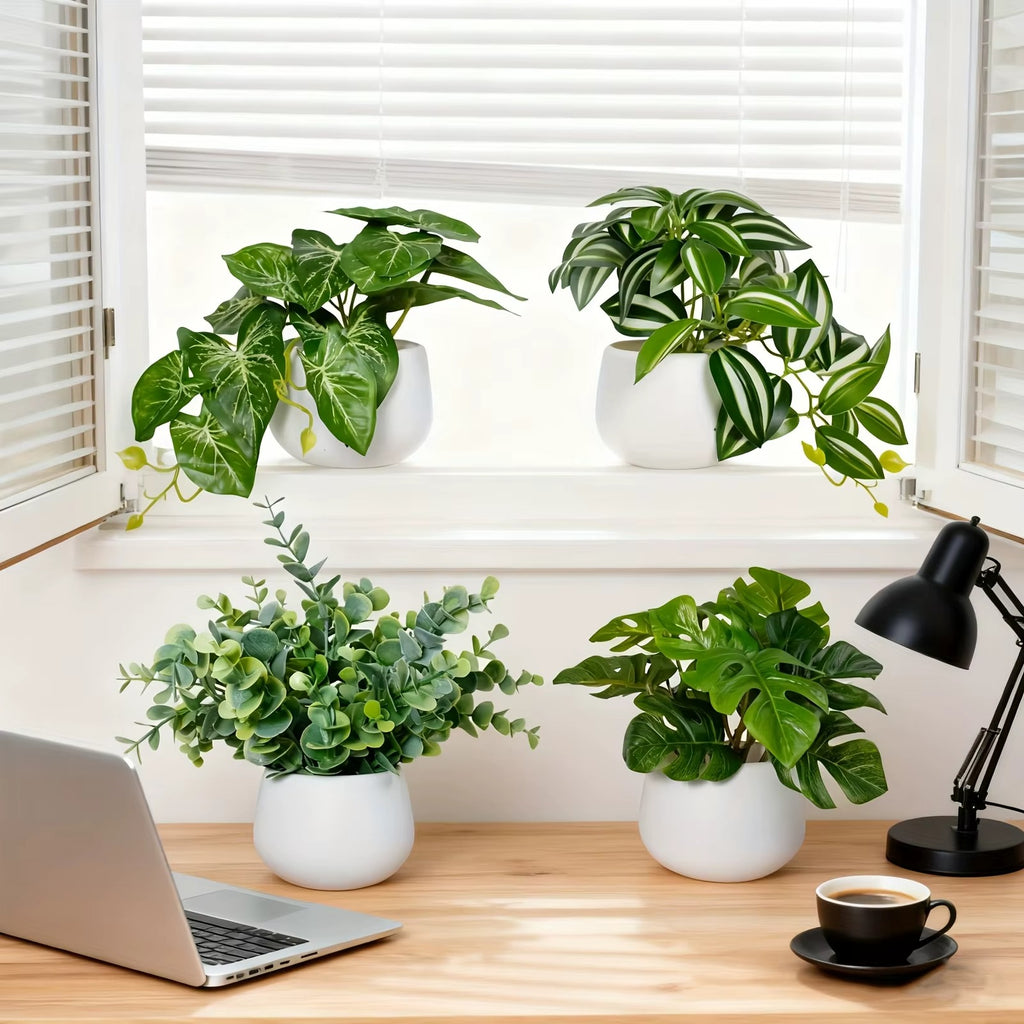 Simulated Green Potted Plants - 4PC