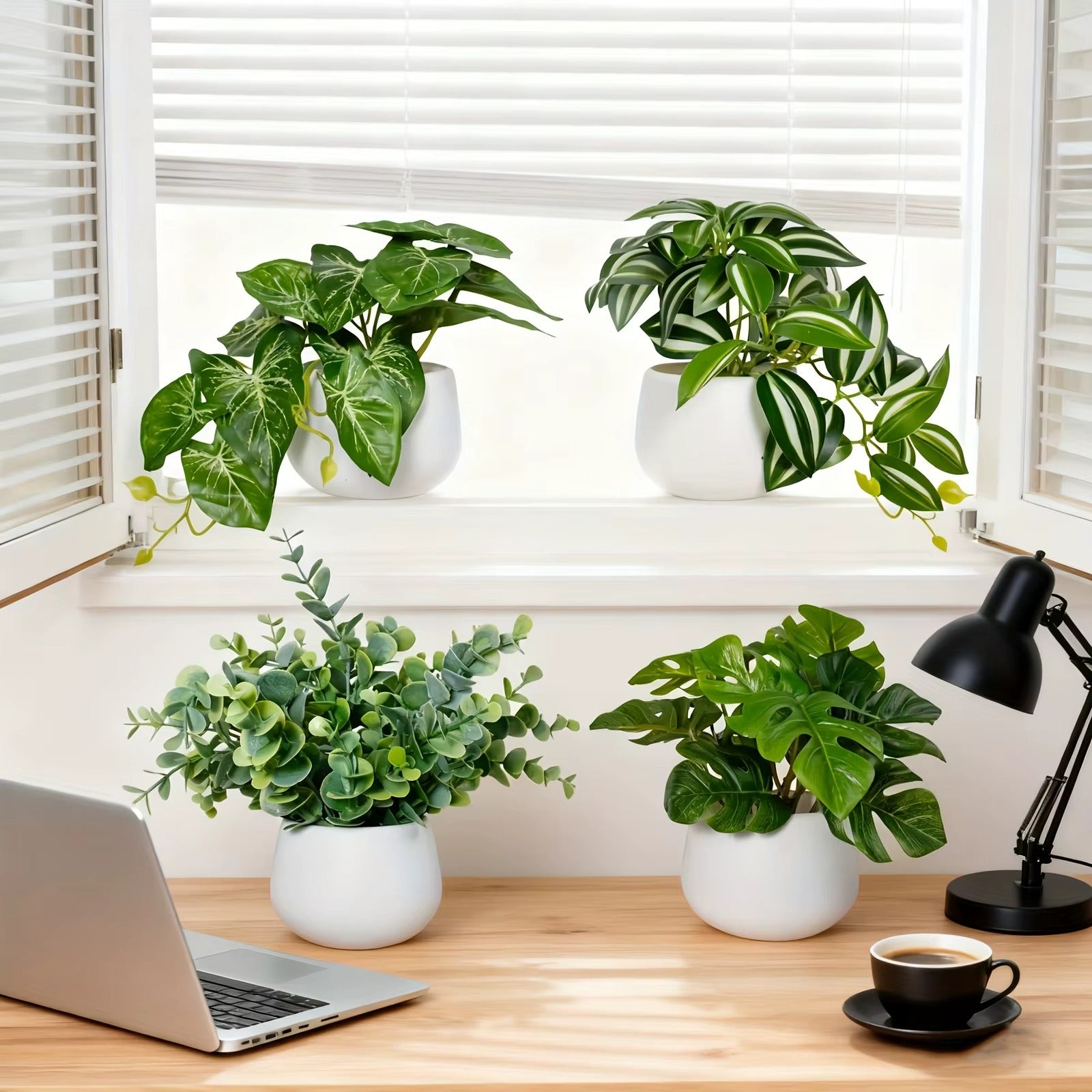 Simulated Green Potted Plants - 4PC