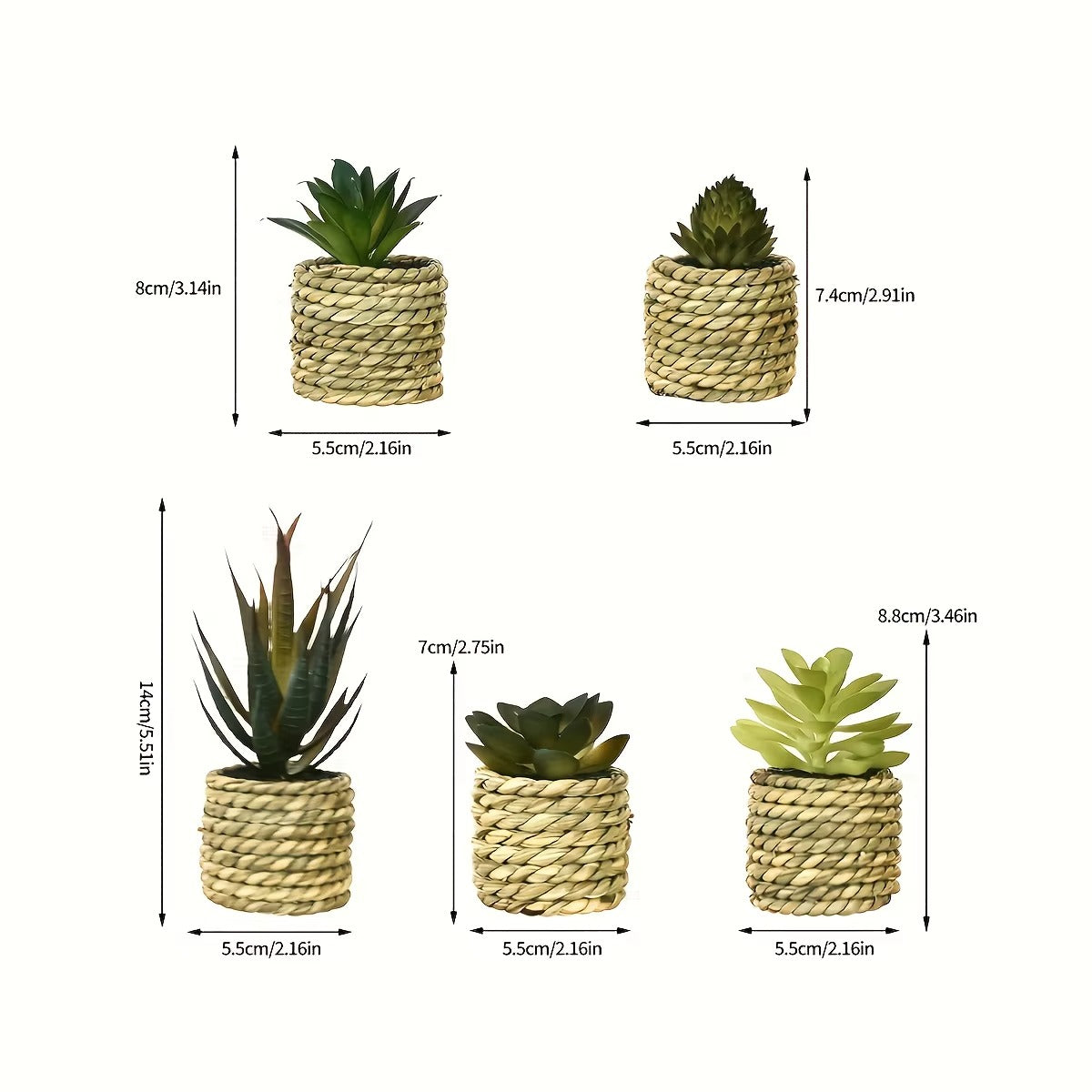 Set of Artificial Potted Plants  - 5PC