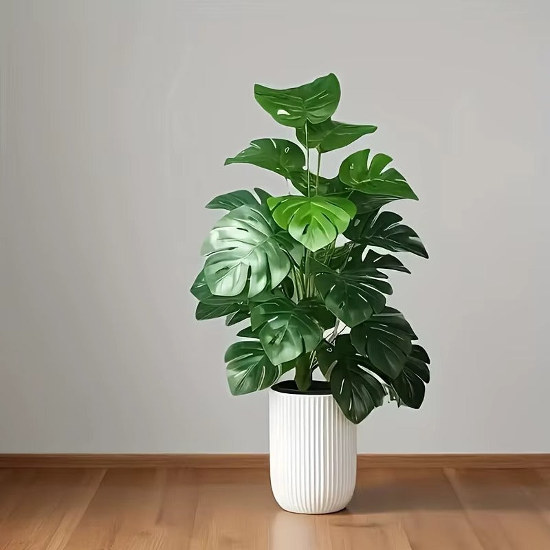 Artificial Monstera Palm Tree Realistic Plastic Green Plant - 1PC