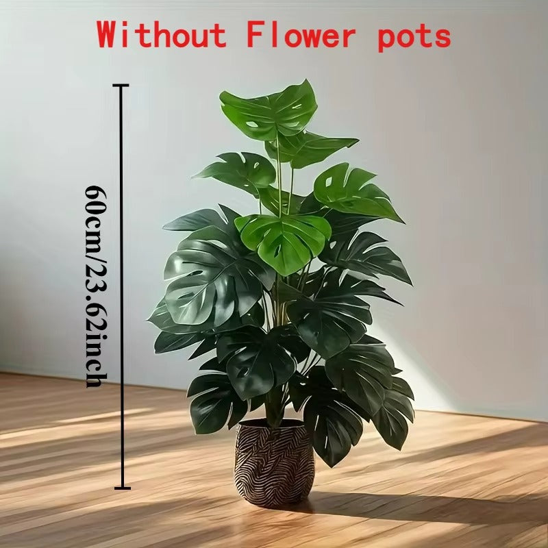 Artificial Monstera Palm Tree Realistic Plastic Green Plant - 1PC